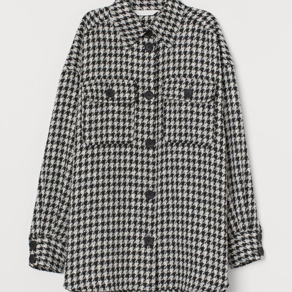 H&M Jacquard Weave Houndstooth Shacket